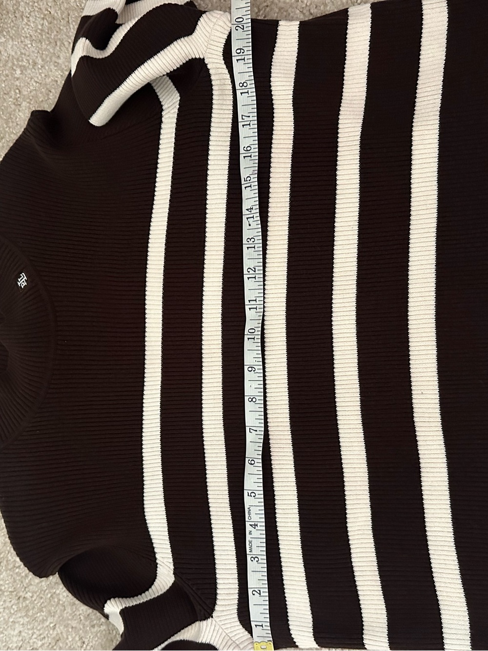 Vintage Lauren Ralph Lauren brown striped mock neck sweater - Picture 6 of 7